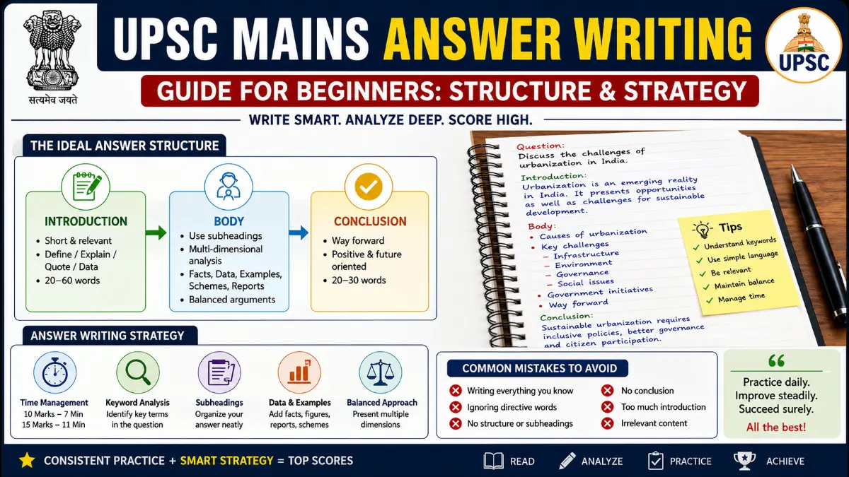 UPSC Mains Answer Writing Guide for Beginners Structure & Strategy (2026)