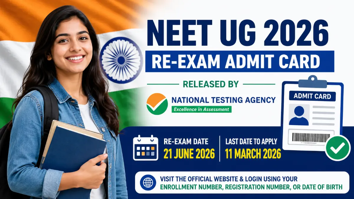 NEET UG 2026 Re-Exam Admit Card Out Download Hall Ticket for 21 June Exam
